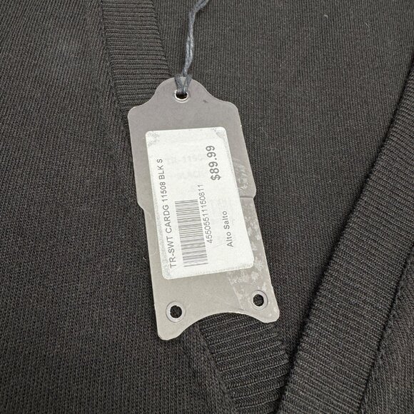 Tailored Recreation Premium Men's Black Cardigan TR 11508 Wool Blend, Size S NWT - Picture 5 of 7